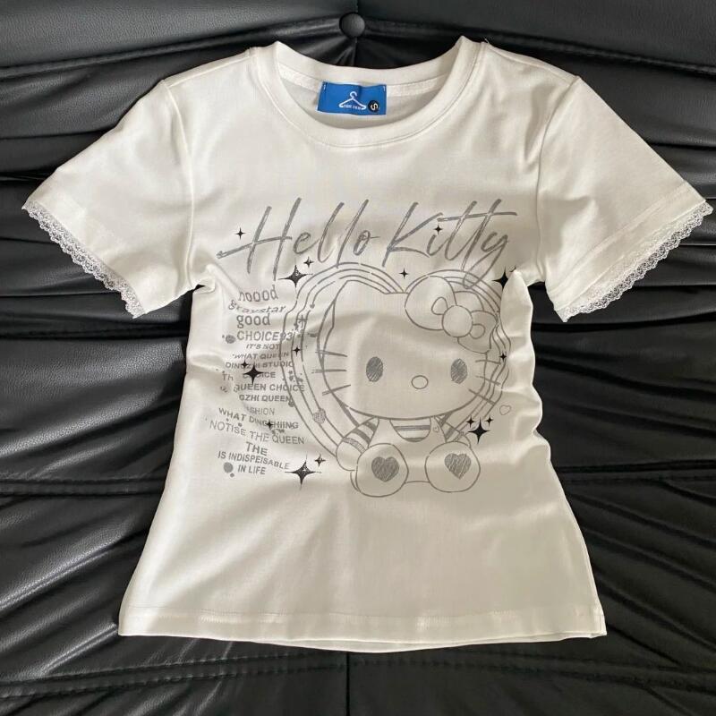 Street Fashion Jersey - Camiseta de manga corta de encaje