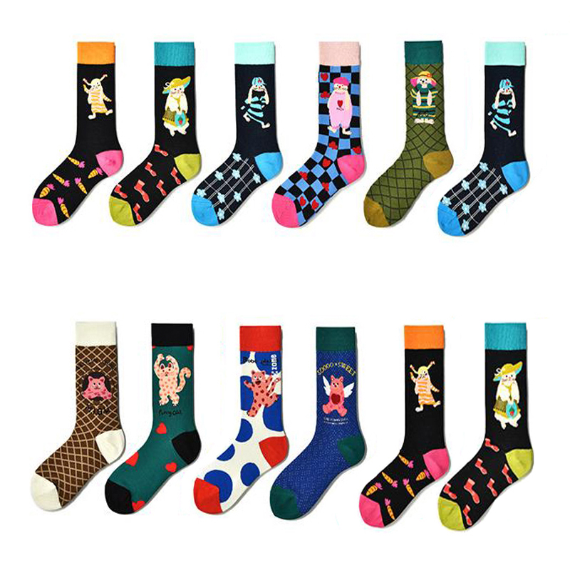 Fashion Street Cat - Calcetines de algodón con dibujos de