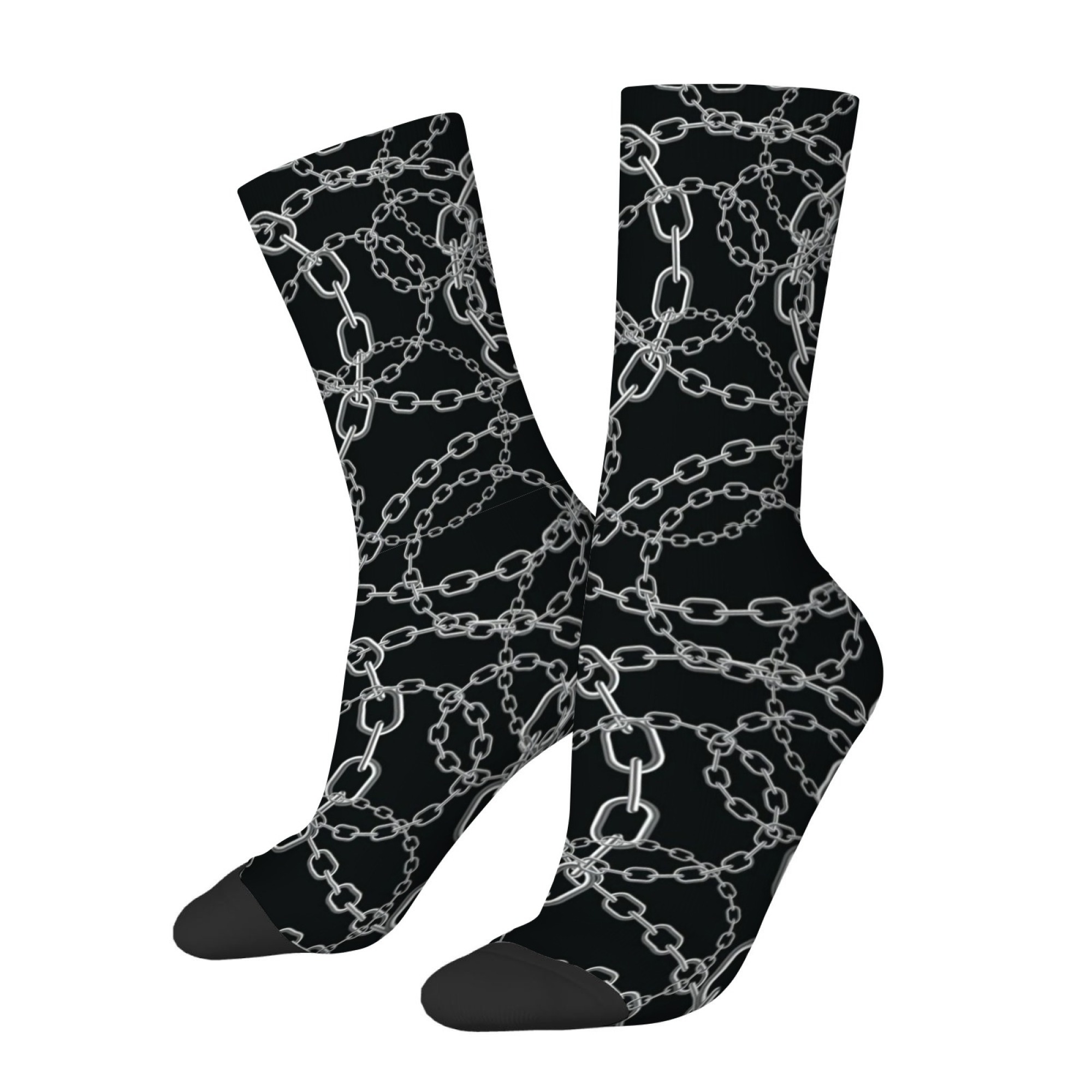 Quirky Street Fashion - Calcetines divertidos con estampado de cadena