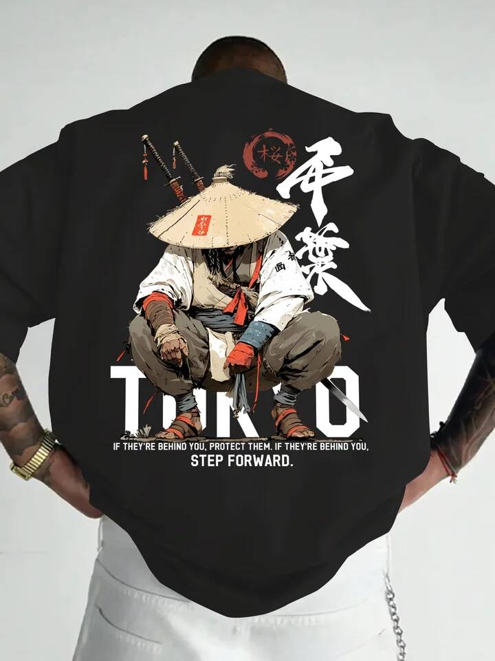 Street Fashion Anime - Camiseta de Anime Samurai Tokyo Warrior