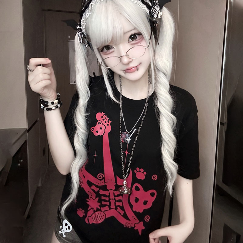 Fashion Street Cat - Camiseta de algodón de manga corta