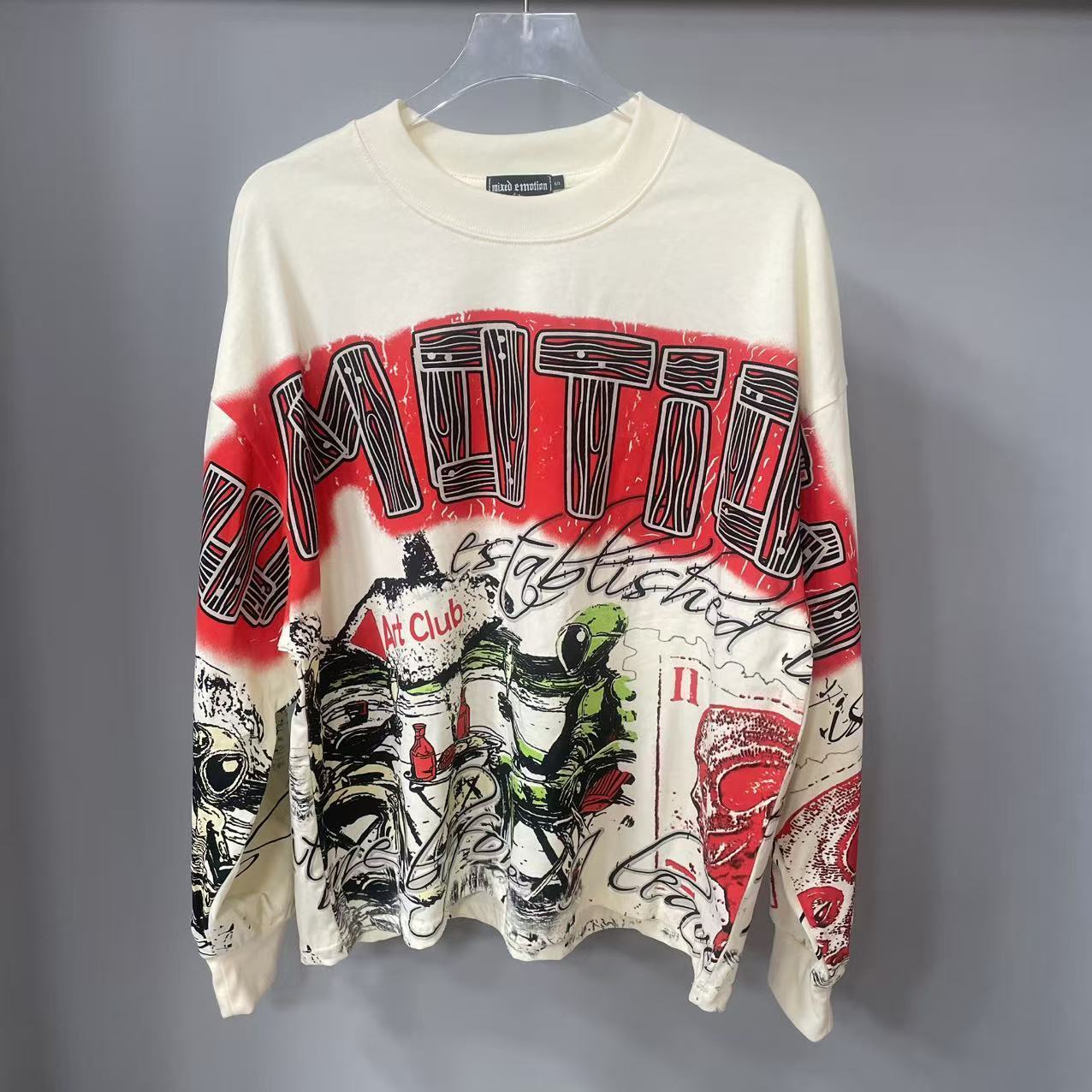 Street Fashion Vintage - Camiseta de manga larga MIXED-EMOTION de