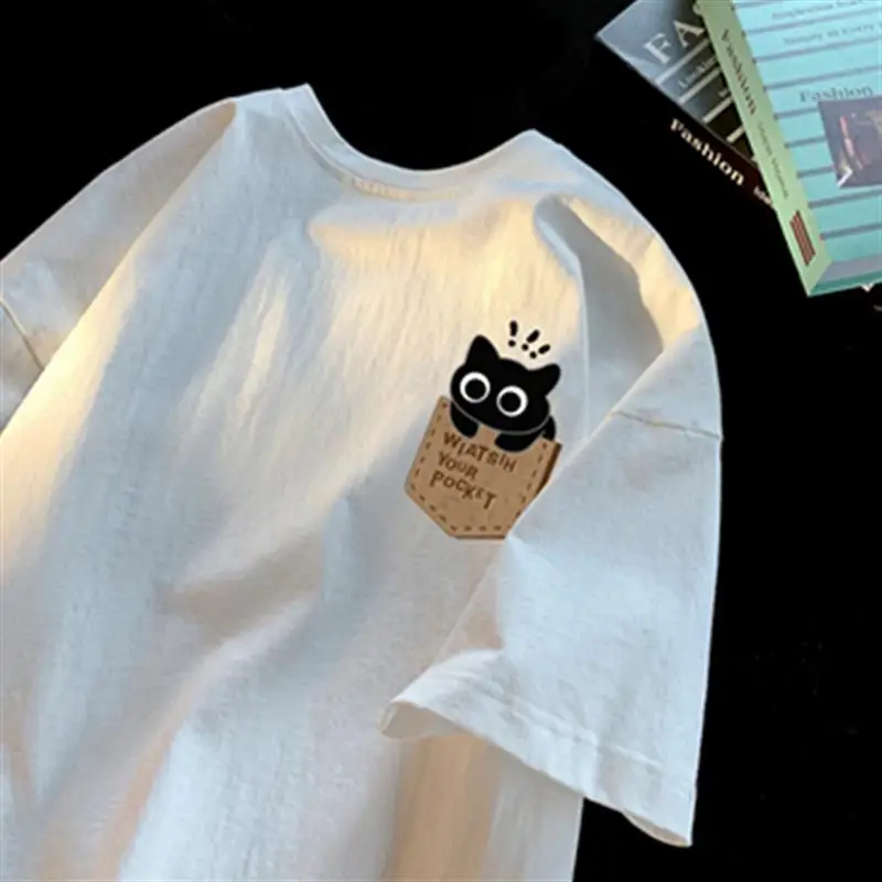Fashion Street Cat - Camiseta con gráfico de gato para