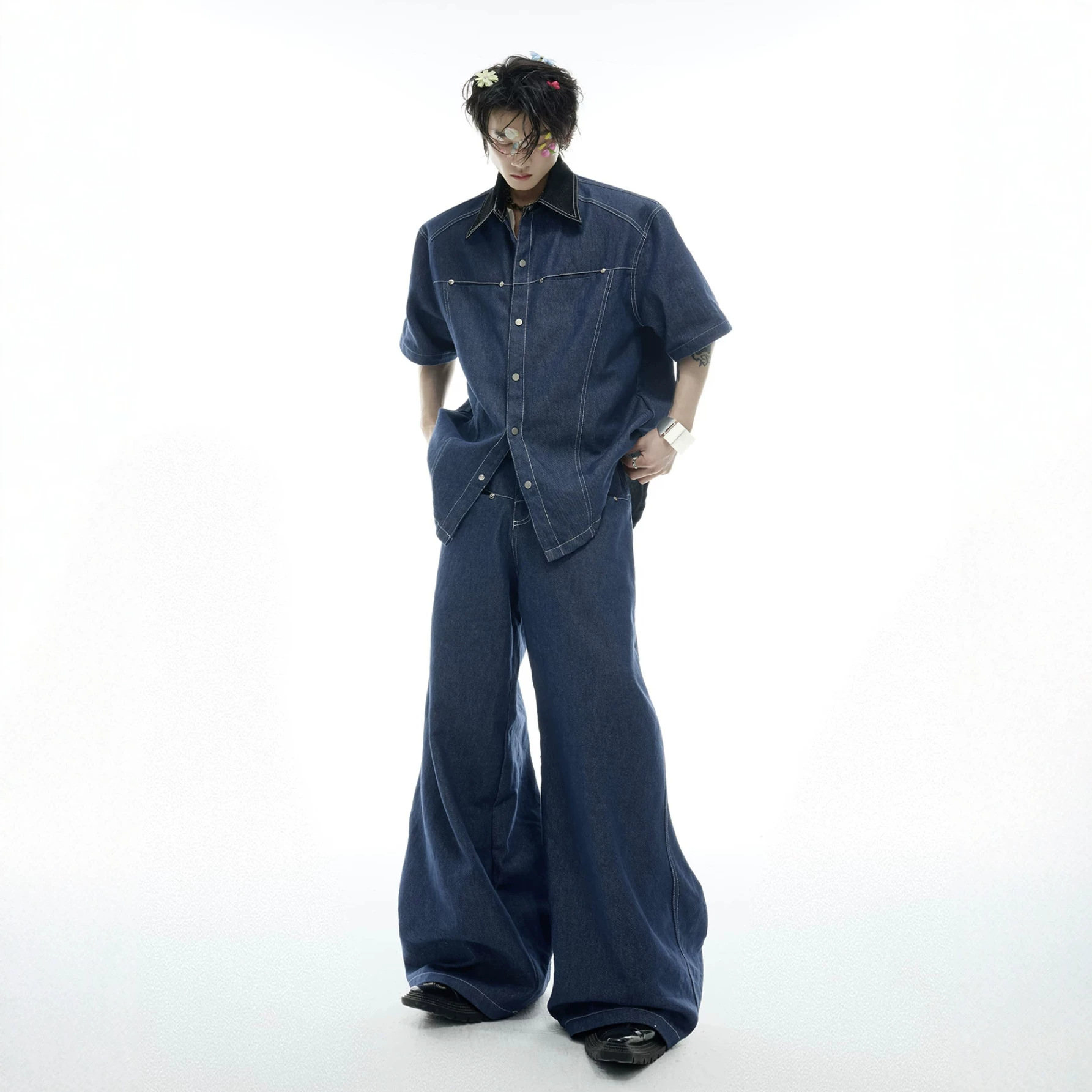 Street Fashion Jeans Men - Conjunto de Verano para Hombre: Camisa