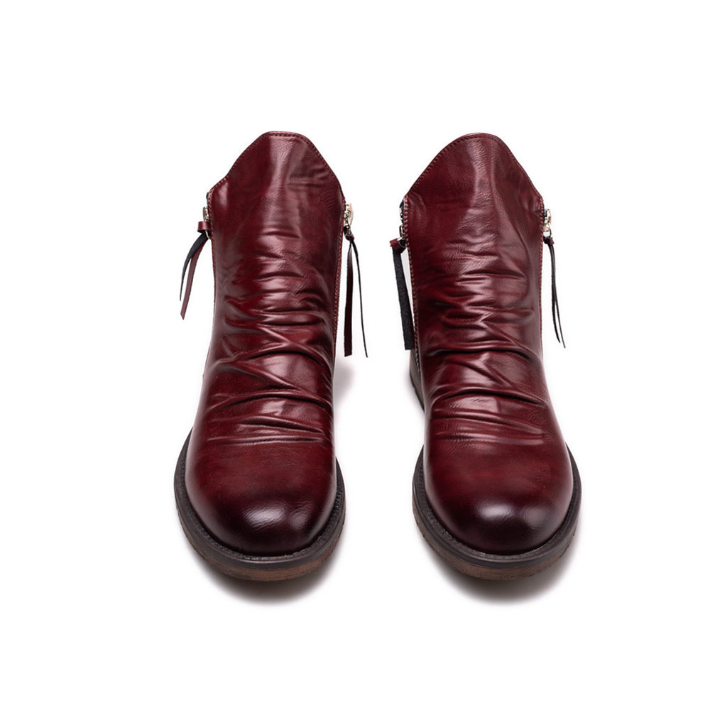 Street Fashion Vintage - Botas de Motociclista Vintage de Cuero