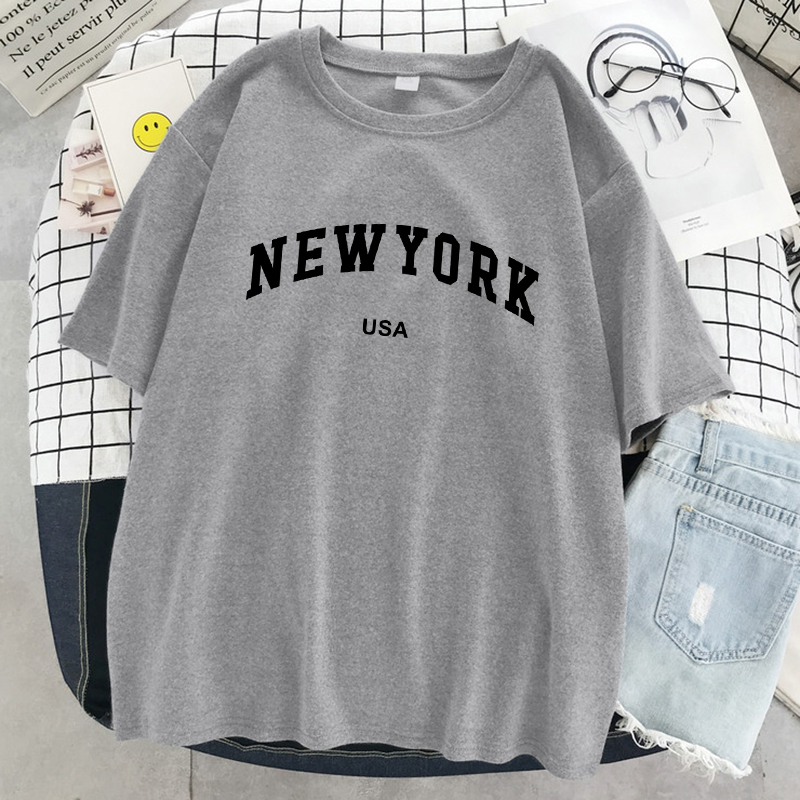 Street Fashion New York - Camiseta gráfica con letras de la