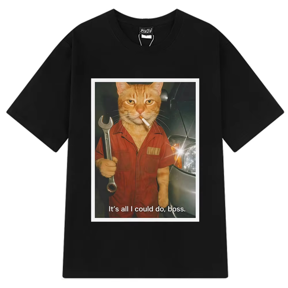 Fashion Street Cat - Camiseta divertida con estampado de gatos