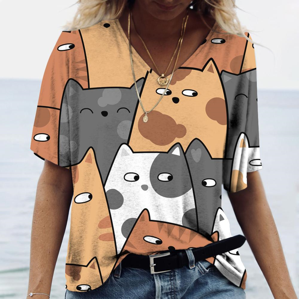 Fashion Street Cat - Camisetas de Moda con Cuello en