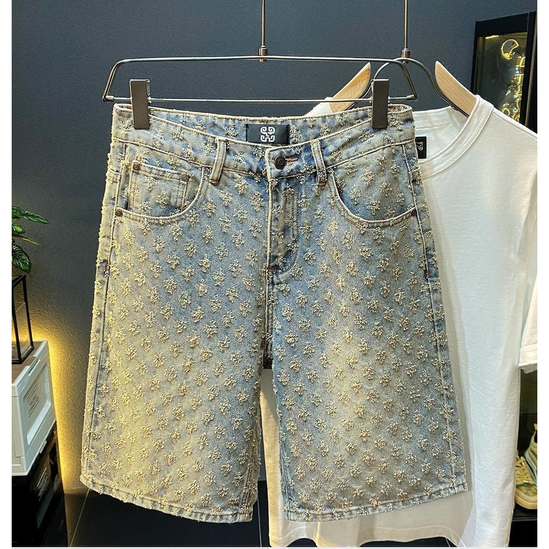 Street Fashion Jeans Men - Pantalones Cortos de Mezclilla de Verano