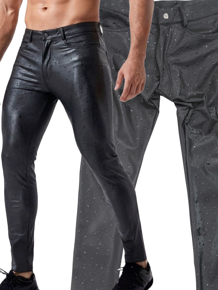 Street Fashion Jeans Men - Pantalones de mezclilla elásticos de cuero