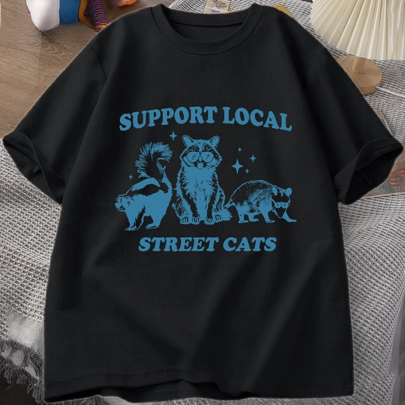 Camiseta Retro con Gráfico de  - Fashion Street Cat reseña y precio