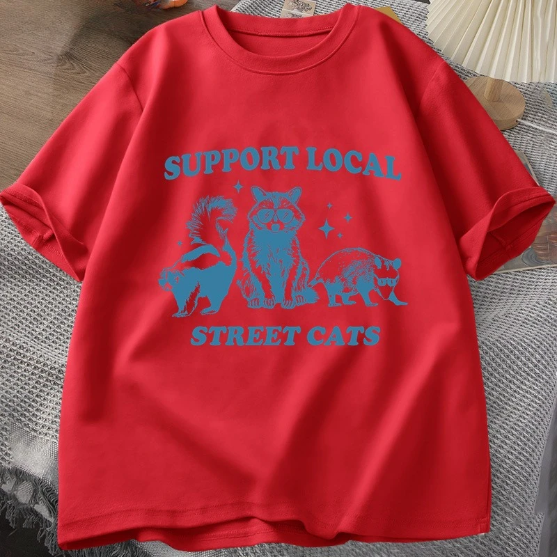 Camiseta Retro con Gráfico de  - Fashion Street Cat reseña y precio