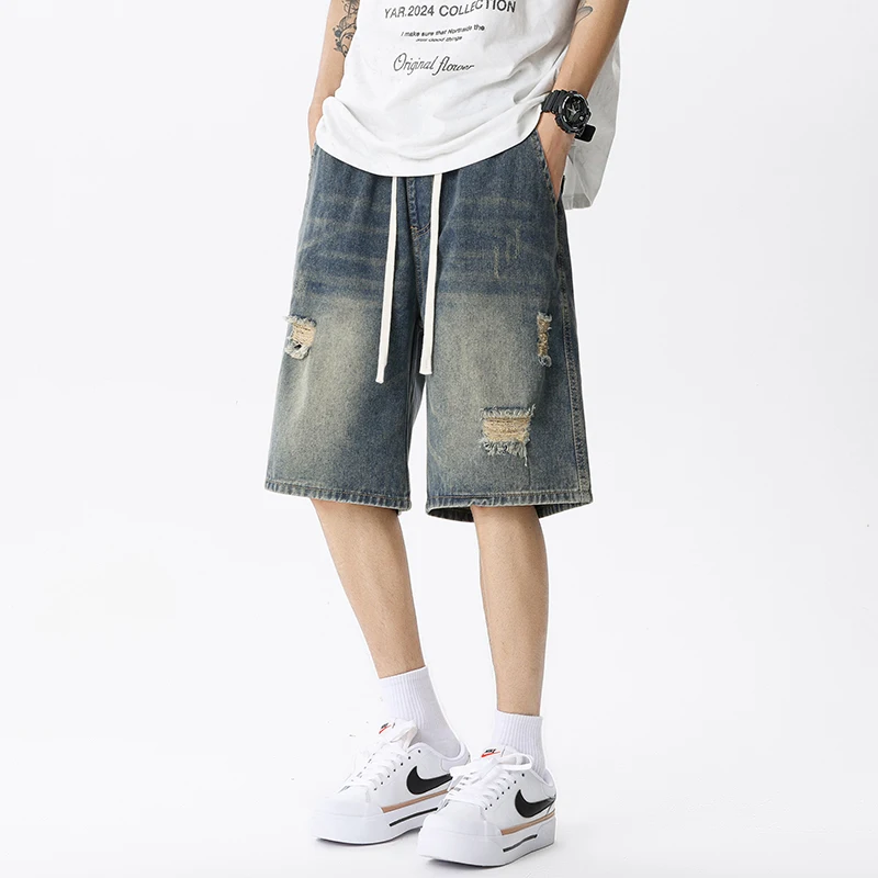 Pantalones cortos vaqueros fin - Street Fashion Jeans Men reseña y precio