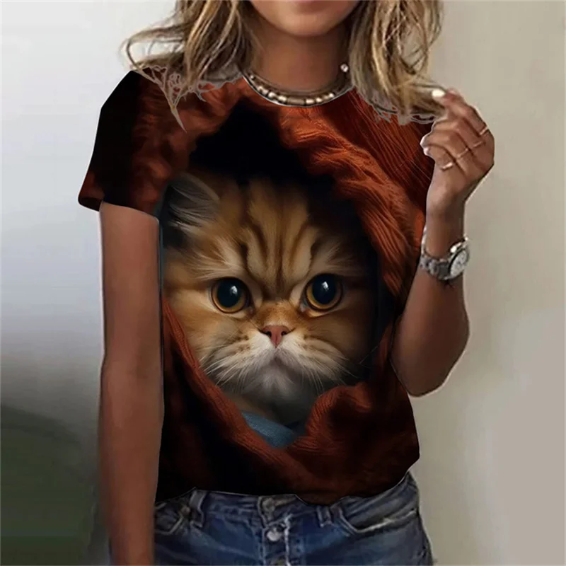 Camiseta con estampado 3D de g - Fashion Street Cat reseña y precio