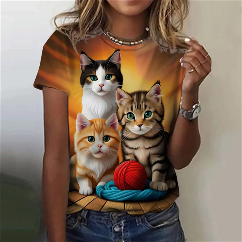 Camiseta con estampado 3D de g - Fashion Street Cat reseña y precio