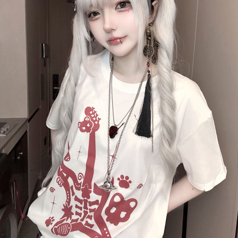 Camiseta de algodón de manga c - Fashion Street Cat reseña y precio