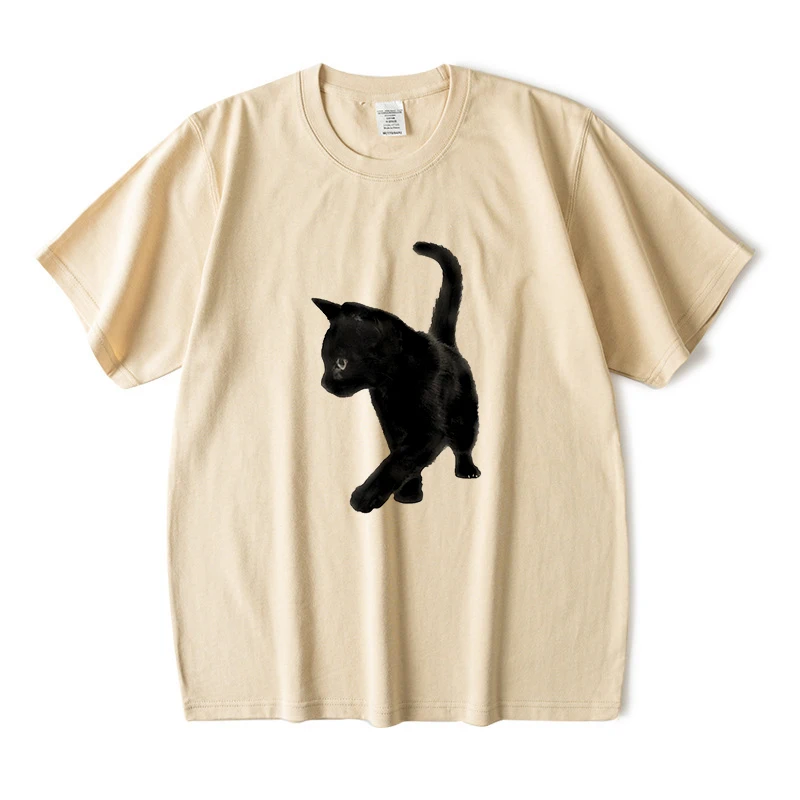 Camiseta de manga corta con es - Fashion Street Cat reseña y precio