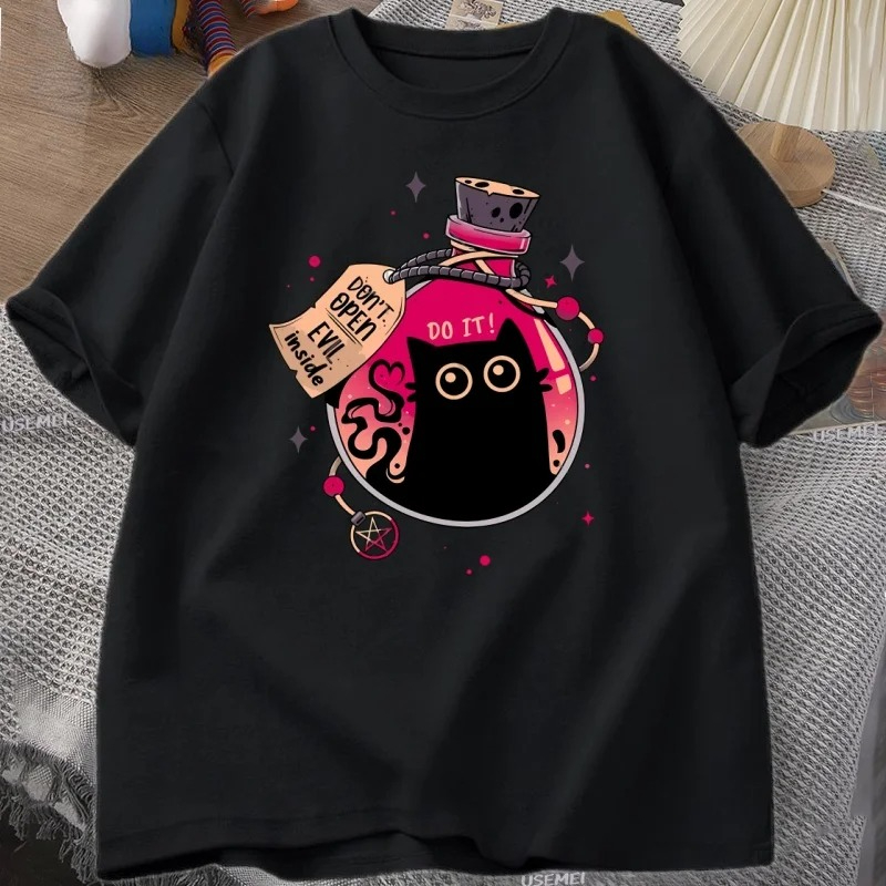 Camiseta de gato negro malvado - Fashion Street Cat reseña y precio