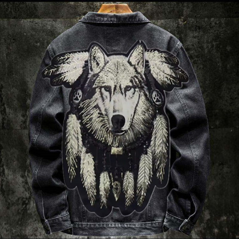 Chaqueta vaquera con parche bo - Street Fashion Jeans Men reseña y precio