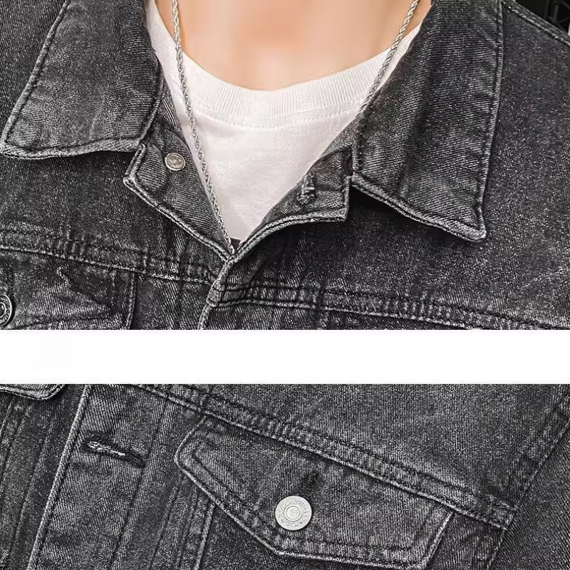 Chaqueta vaquera con parche bo - Street Fashion Jeans Men reseña y precio