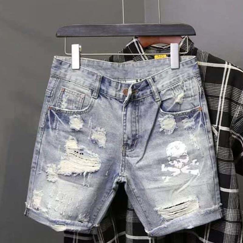 Pantalones vaqueros cortos ras - Street Fashion Jeans Men reseña y precio