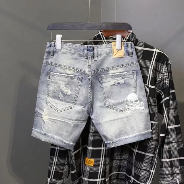 Pantalones vaqueros cortos ras - Street Fashion Jeans Men reseña y precio